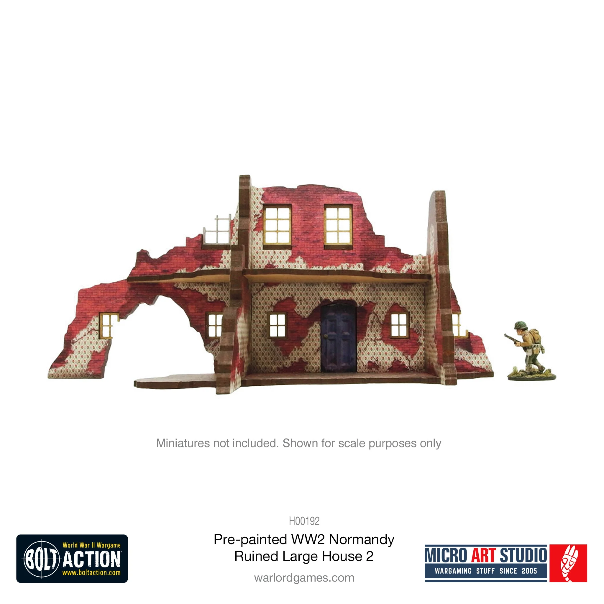 Pre-Painted WW2 Normandy Ruined Large House 2 - Image 5