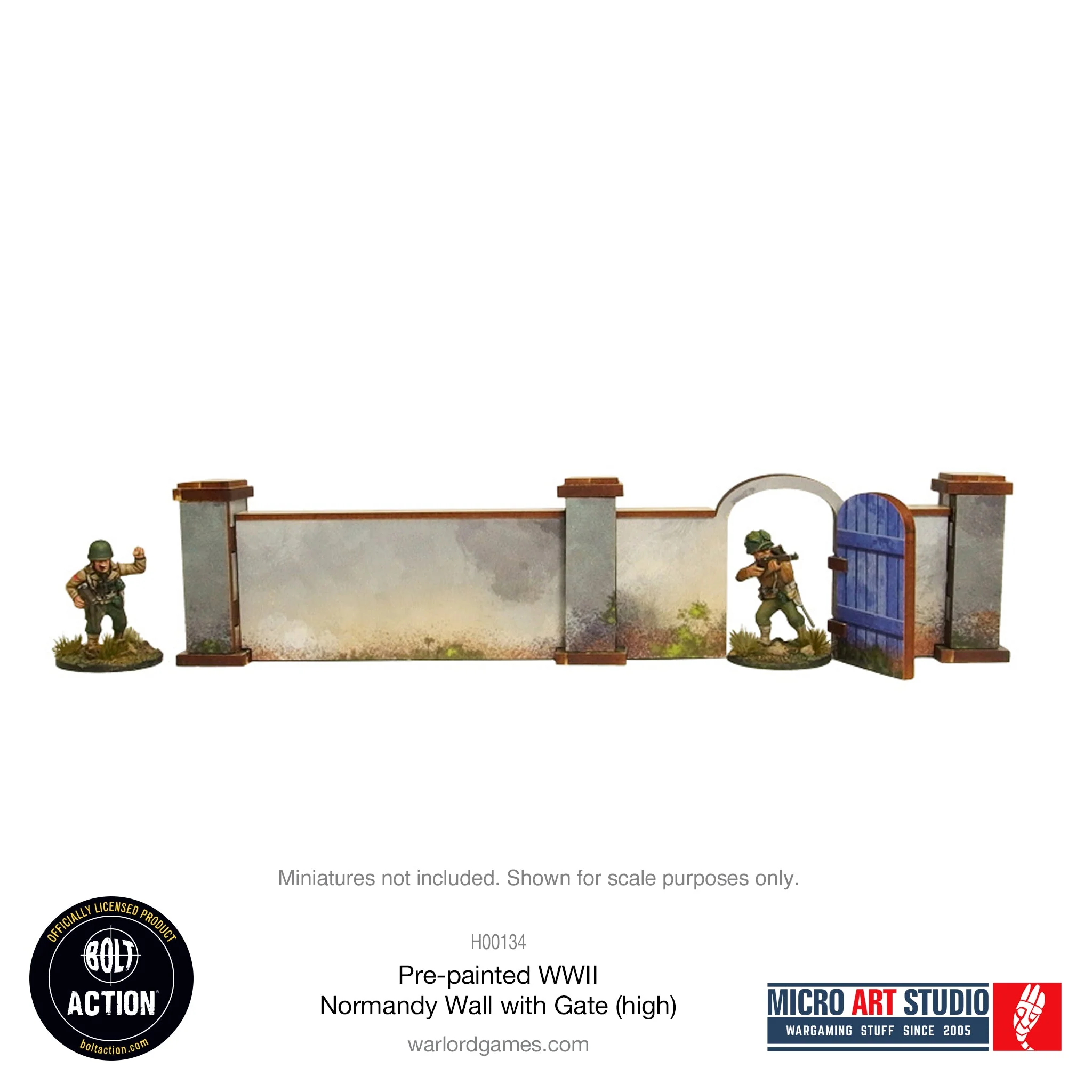 Pre-painted WW2 Normandy Walls with Gate (high) - Image 3