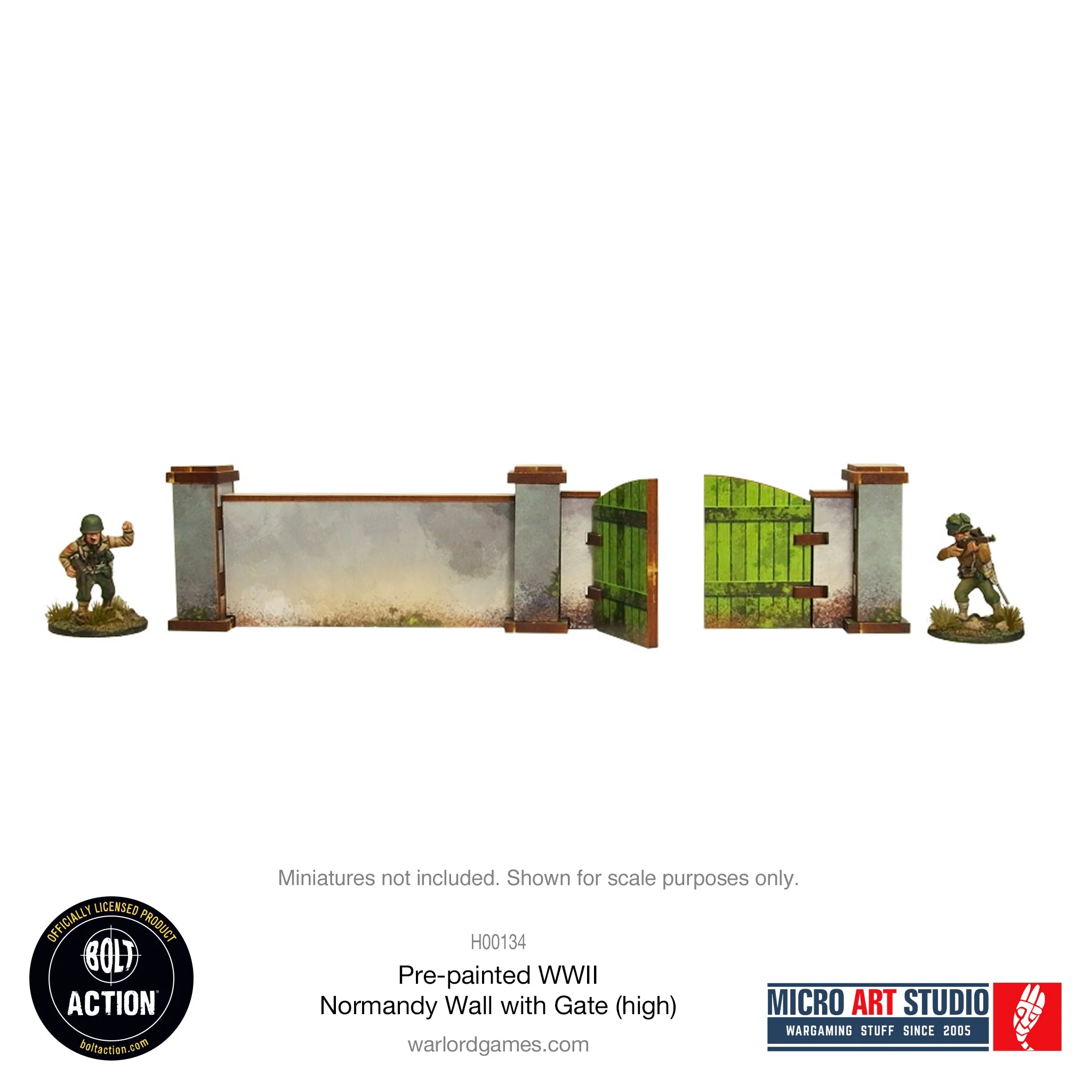 Pre-painted WW2 Normandy Walls with Gate (high) - Image 4