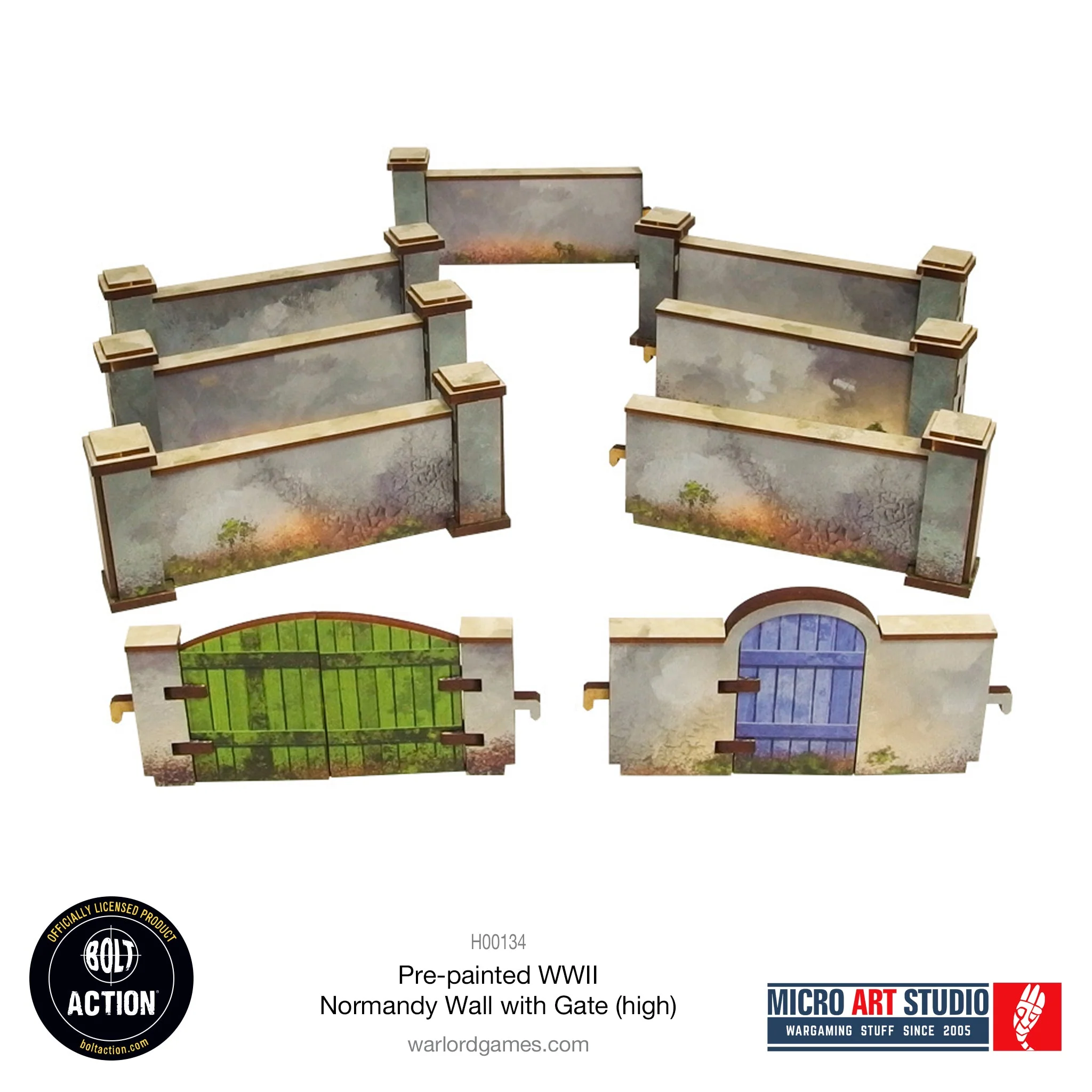 Pre-painted WW2 Normandy Walls with Gate (high) - Image 6