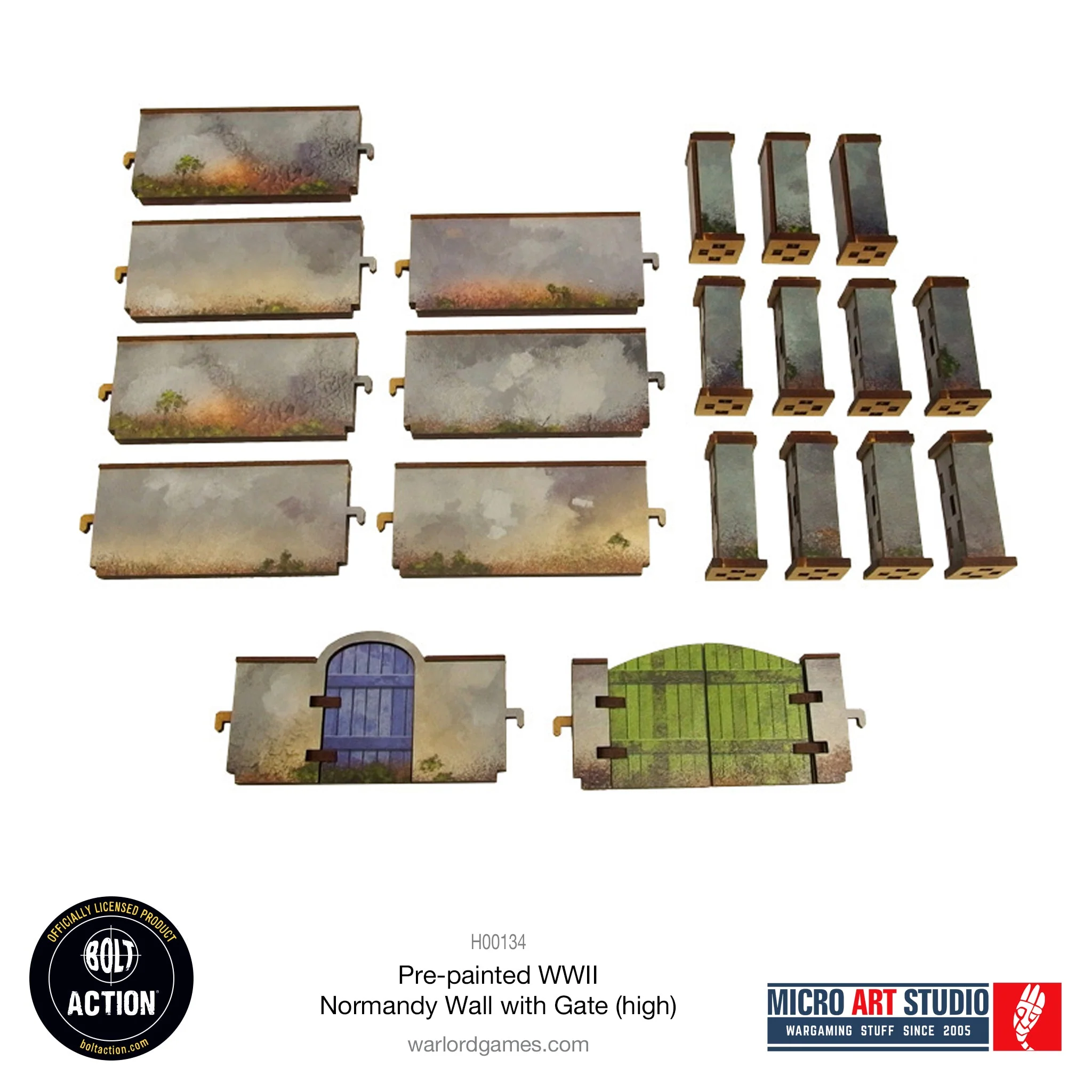Pre-painted WW2 Normandy Walls with Gate (high) - Image 7