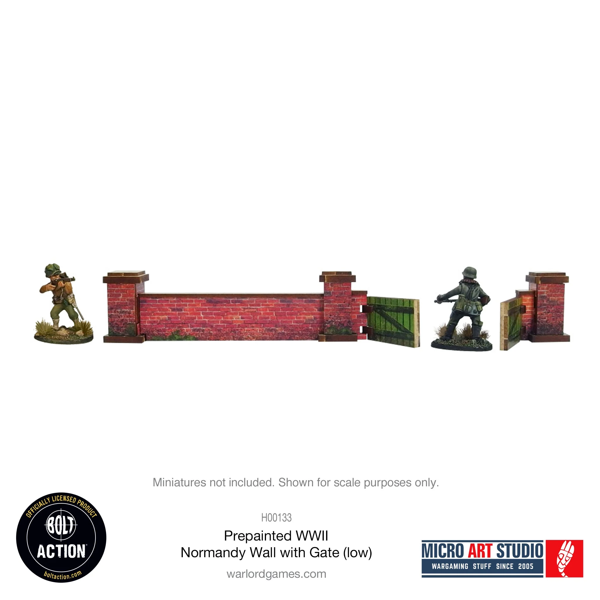 Pre-painted WW2 Normandy Walls with Gate (low) - Image 2