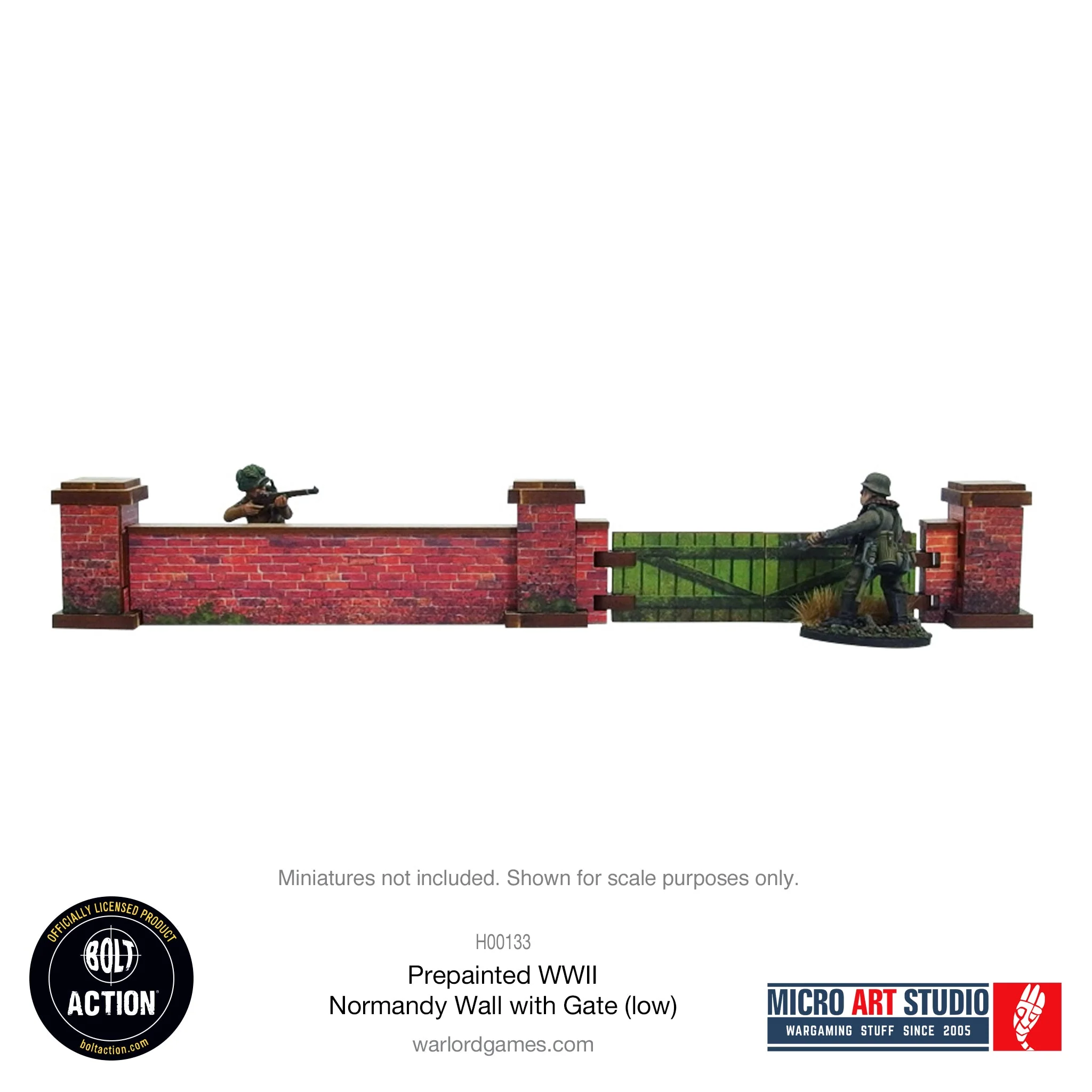 Pre-painted WW2 Normandy Walls with Gate (low) - Image 3