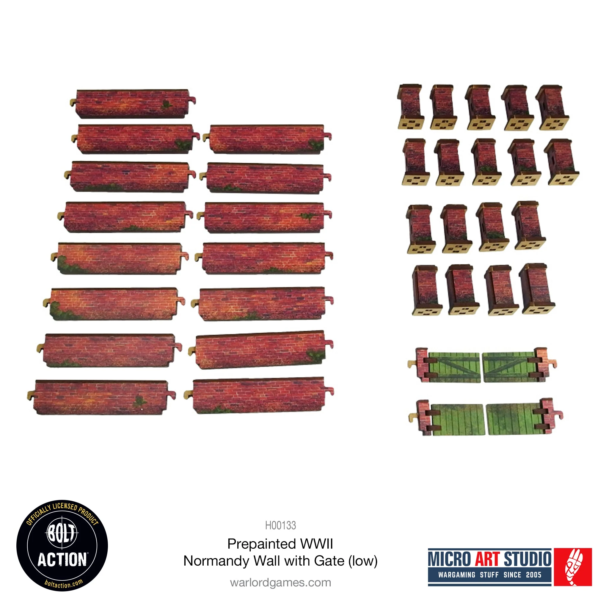 Pre-painted WW2 Normandy Walls with Gate (low) - Image 4