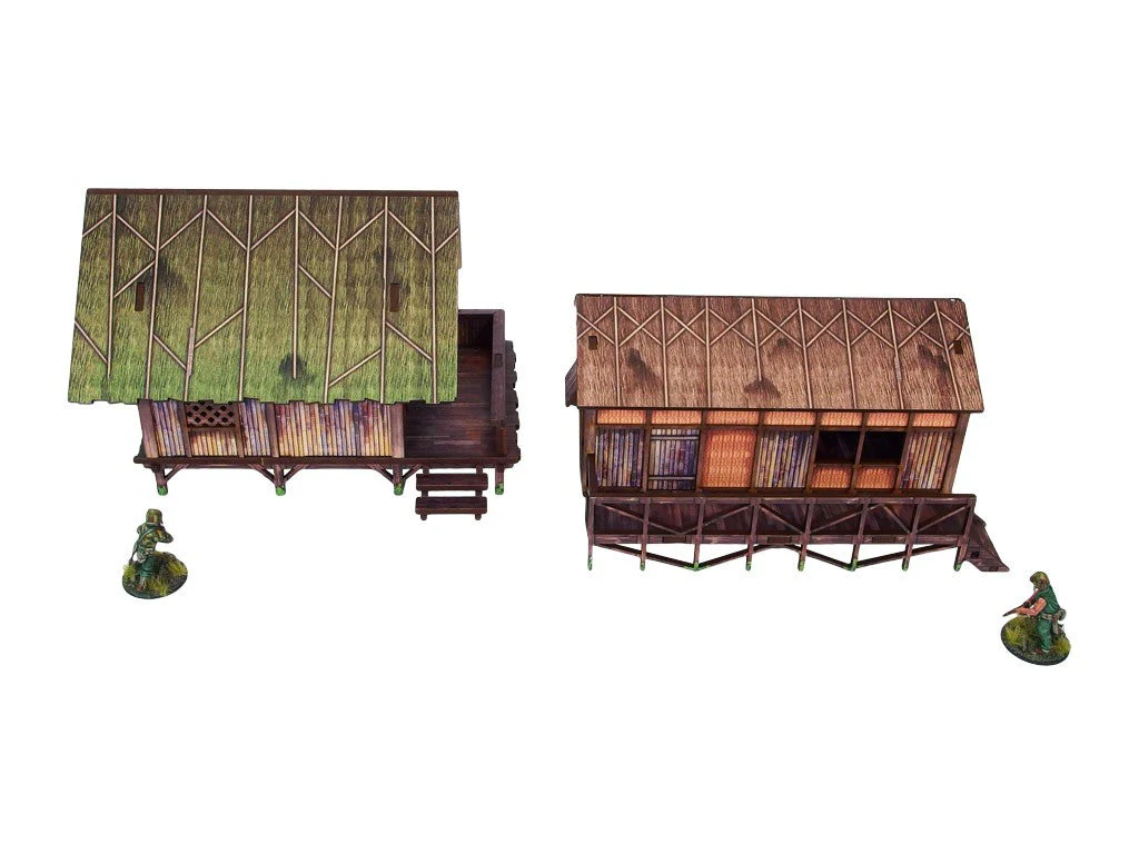 Pre-Painted WW2 Pacific Jungle Huts (2) - Image 10