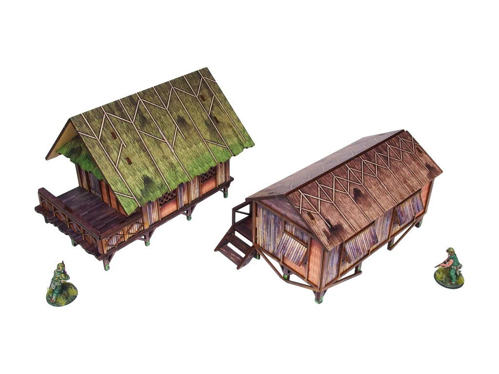 Pre-Painted WW2 Pacific Jungle Huts (2) - Image 4
