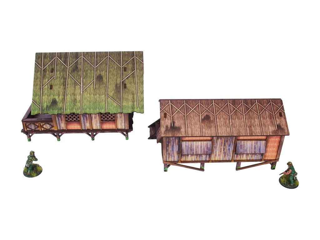 Pre-Painted WW2 Pacific Jungle Huts (2) - Image 5