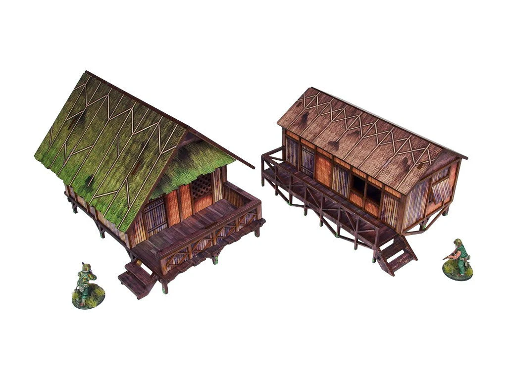 Pre-Painted WW2 Pacific Jungle Huts (2) - Image 6