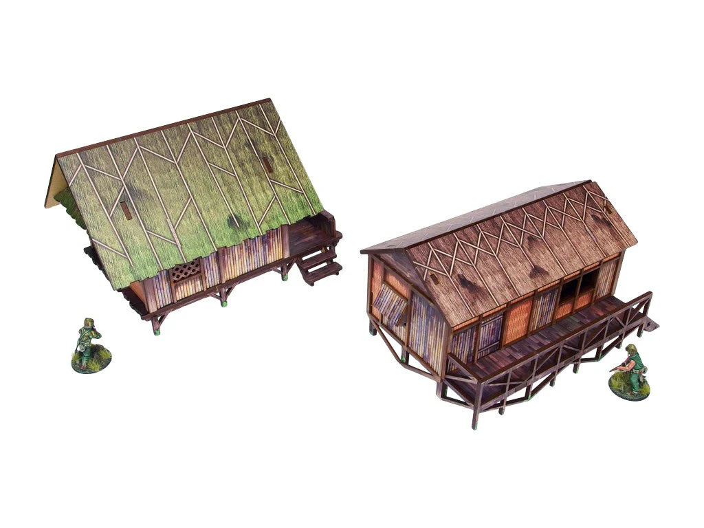 Pre-Painted WW2 Pacific Jungle Huts (2) - Image 7