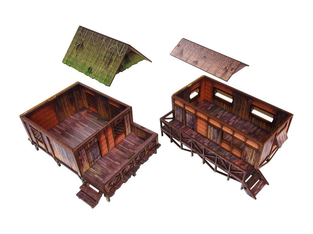 Pre-Painted WW2 Pacific Jungle Huts (2) - Image 8