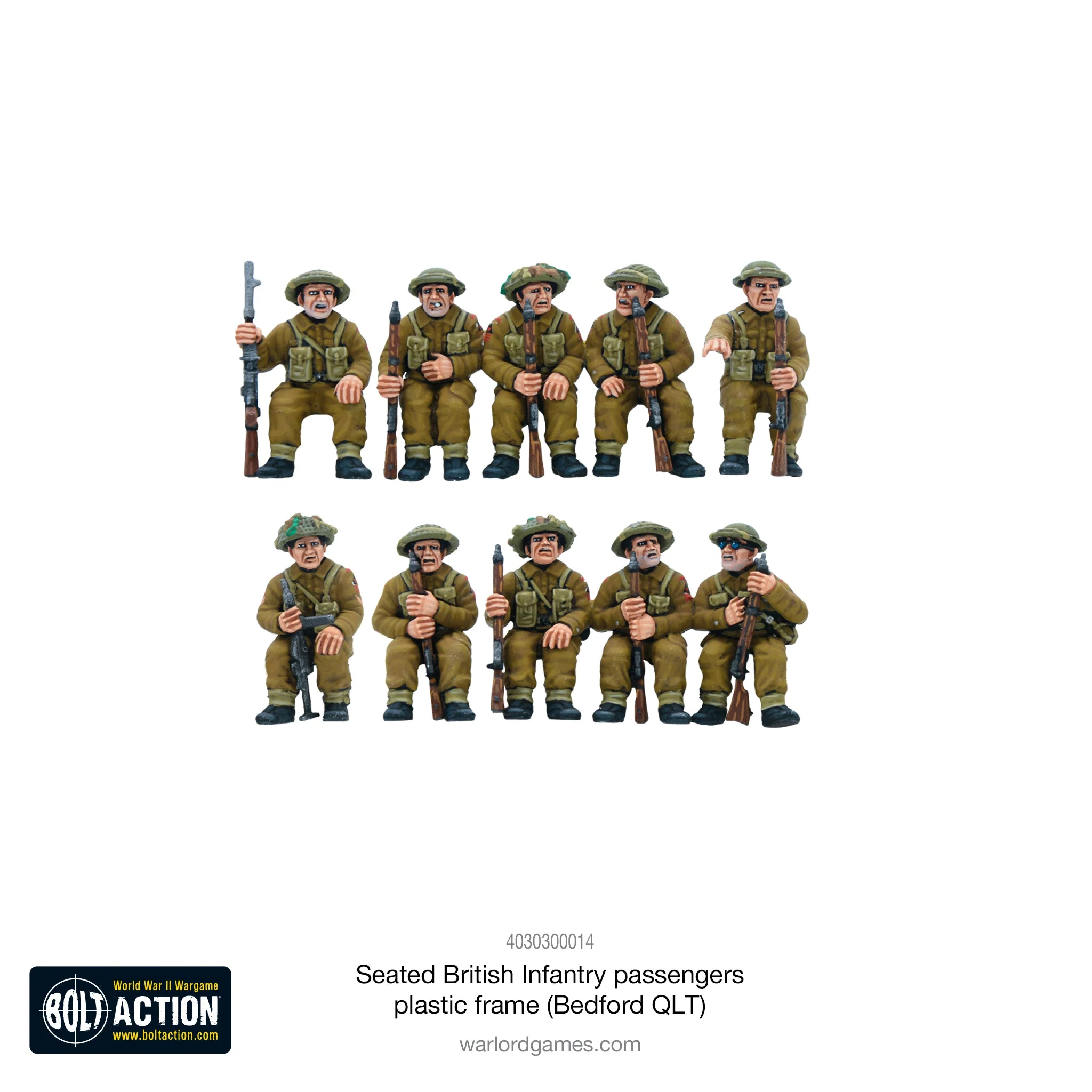 Seated British Infantry Passengers Plastic Sprue (Bedford QLT) - Image 2
