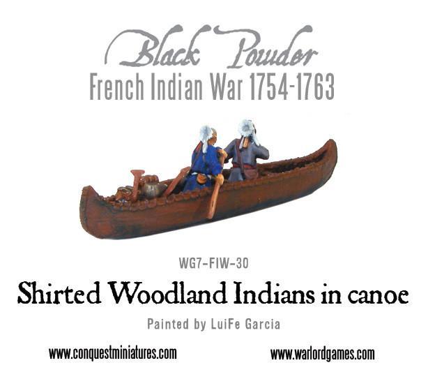 Shirted Woodland Indians in canoe - Image 2