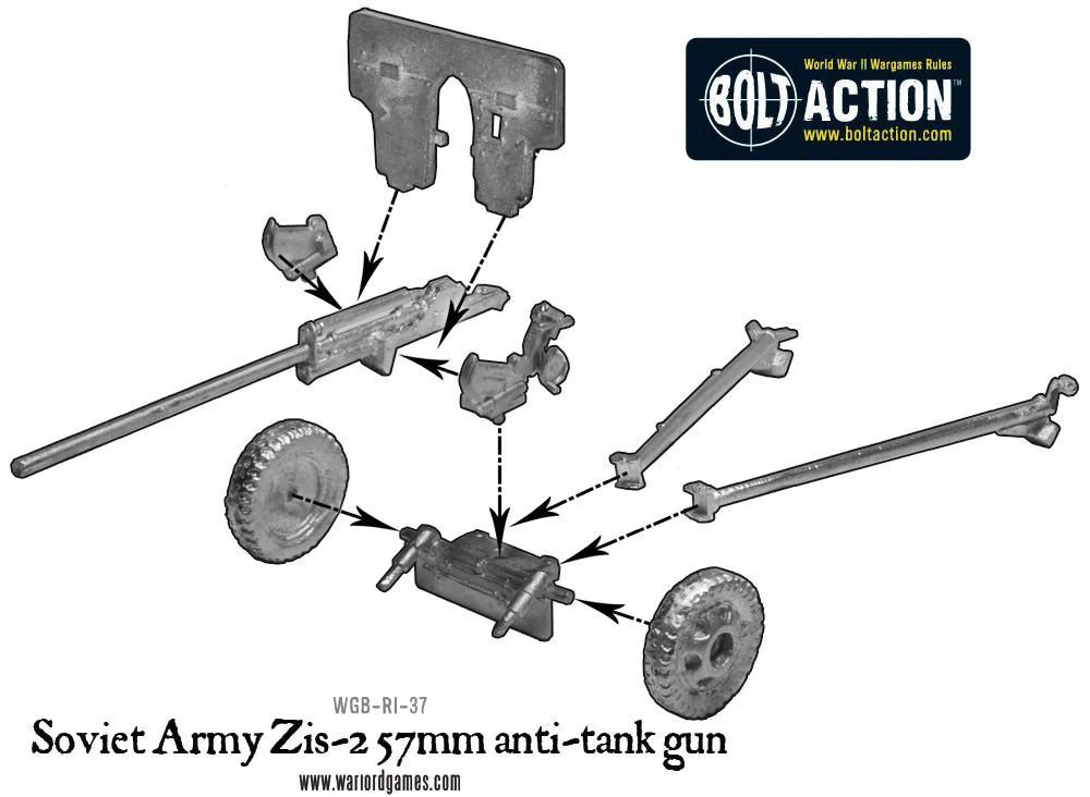 Soviet Army Zis-2 57mm anti-tank gun - Image 4