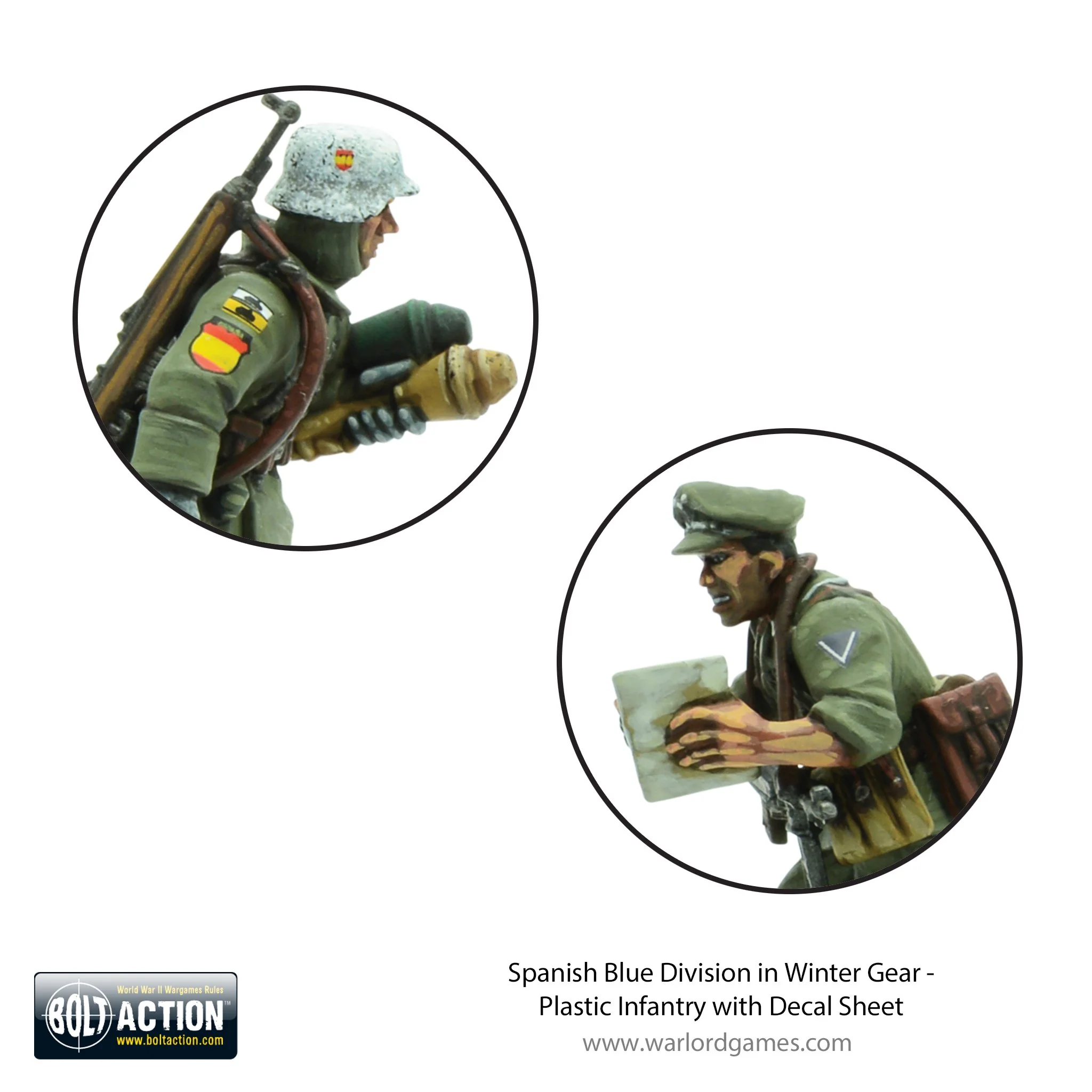 Spanish Blue Division in Winter Gear - Plastic Infantry with Decal Sheet - Image 2