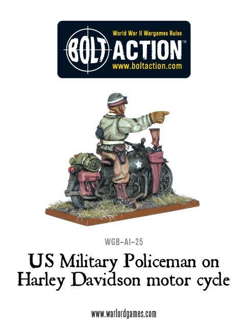 US Military Policeman on Harley Davidson motor cycle - Image 3