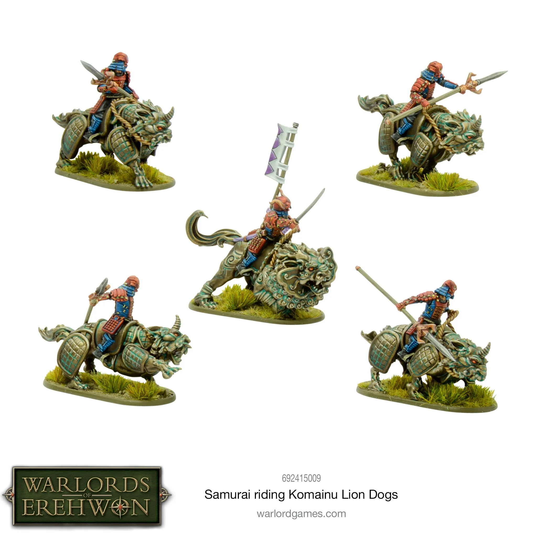 Warlords of Erehwon: Samurai riding Komainu Lion Dogs - Image 2