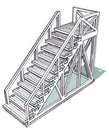 Wooden Palisade Stairs