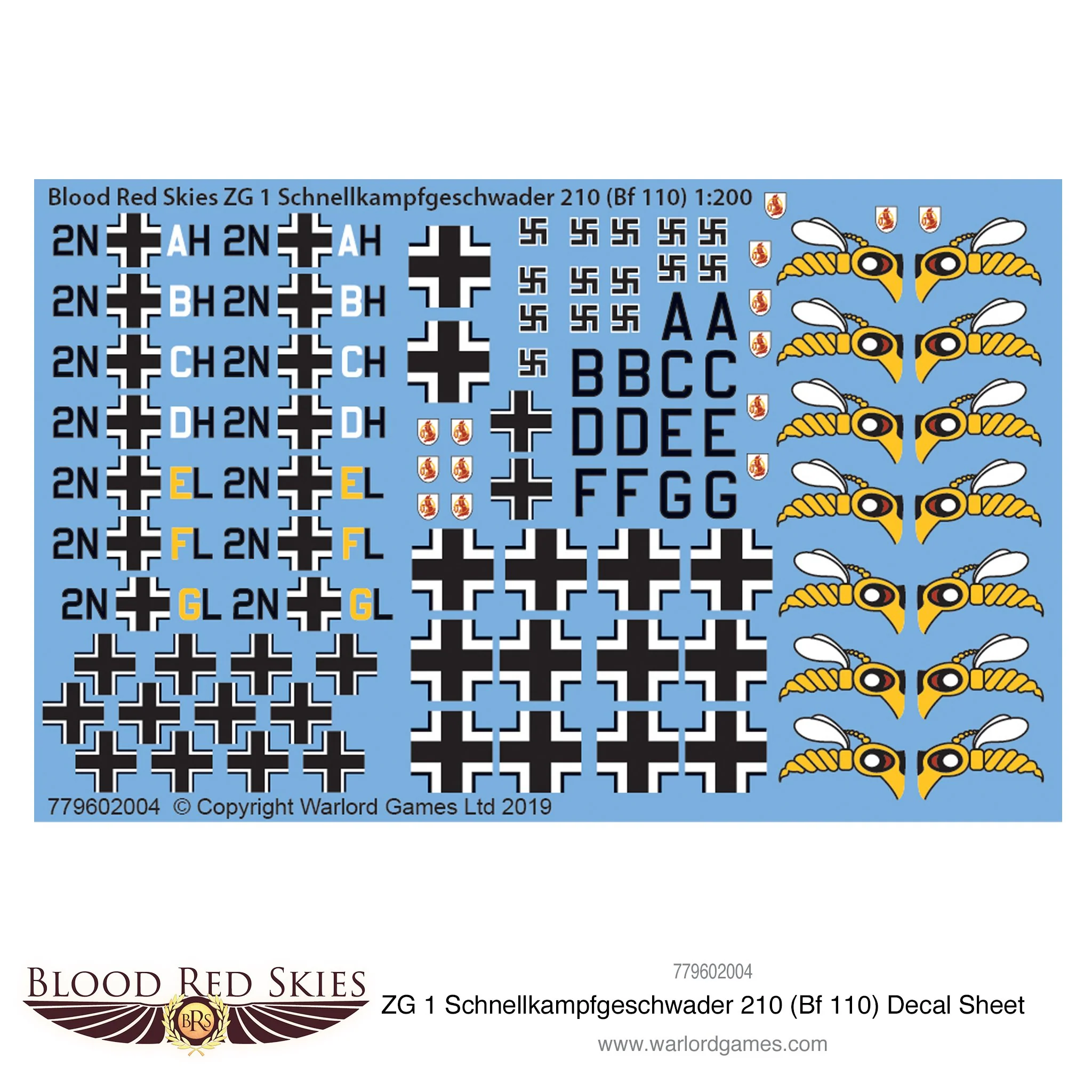 ZG 1 Schnellkampfgeschwader 210 (Bf 110) decal sheet