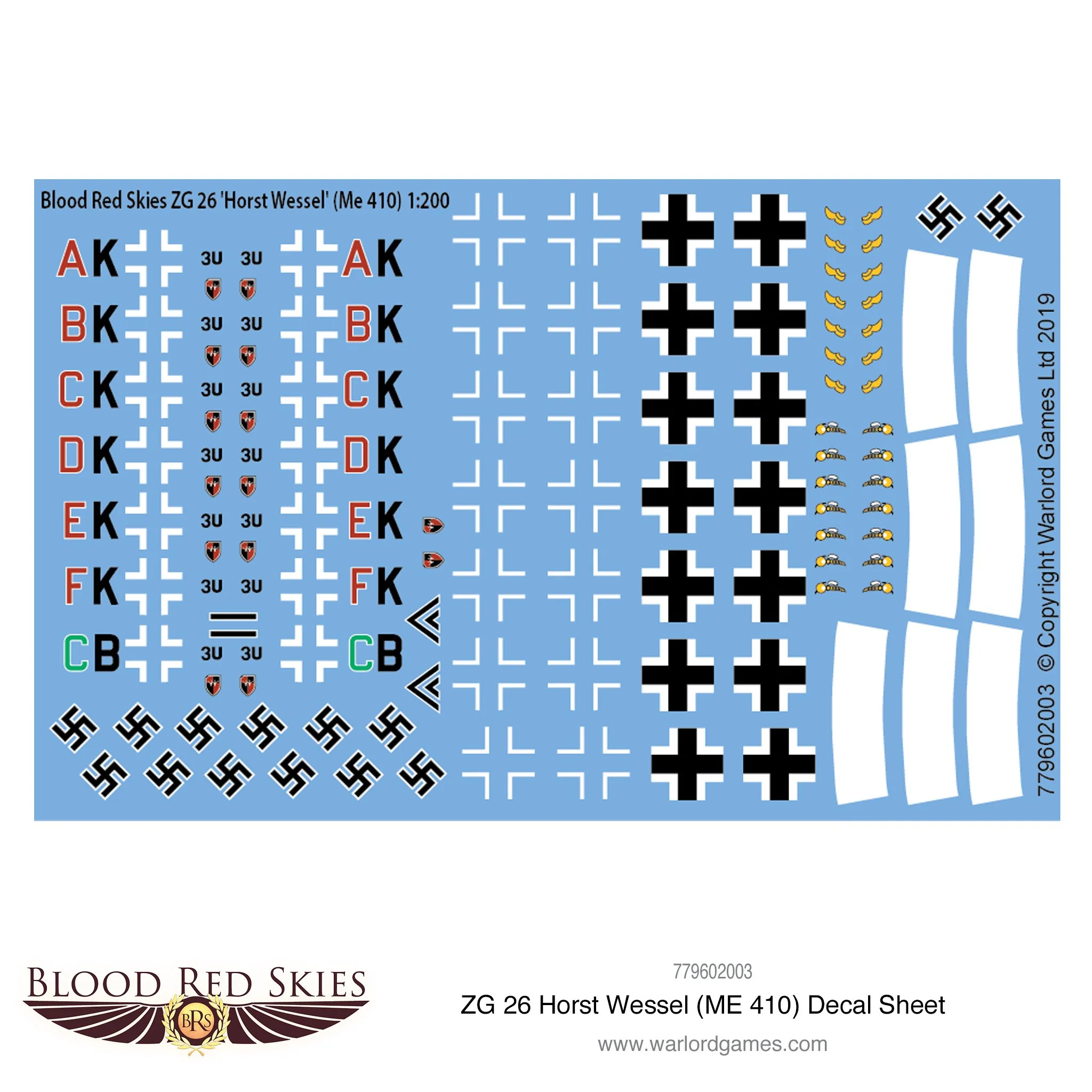 ZG 26 Horst Wessel (Me 410) decal sheet